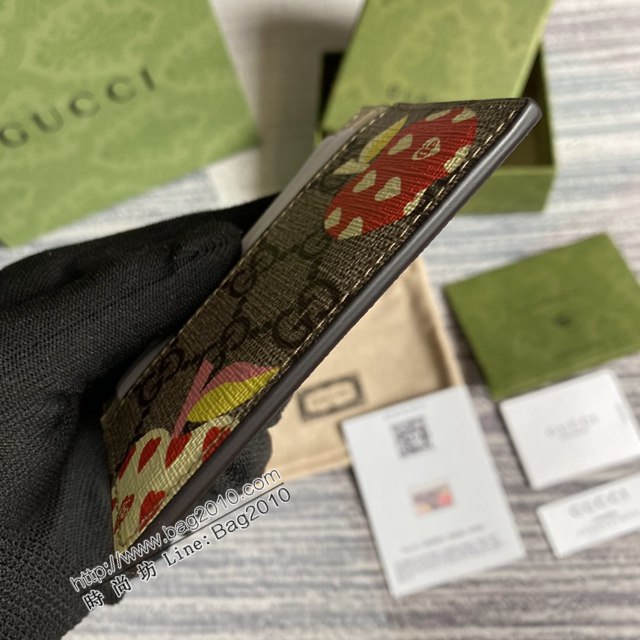 Gucci新款包包 古馳新顏色卡片夾 Gucci心蘋果圖案卡包 663923  ydg3014